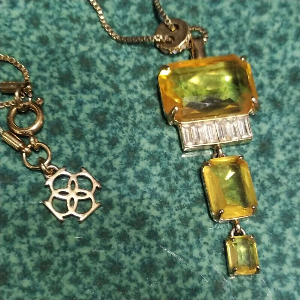 Vintage Yellow Rhinestone Ann Taylor Necklace